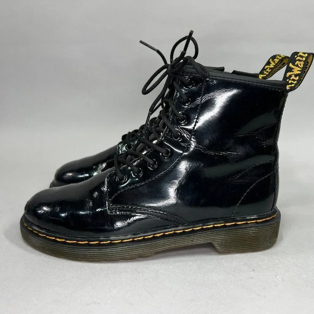 Dr. Martens‎ Youth 1460 Black Patent Leather Lace Up Boots